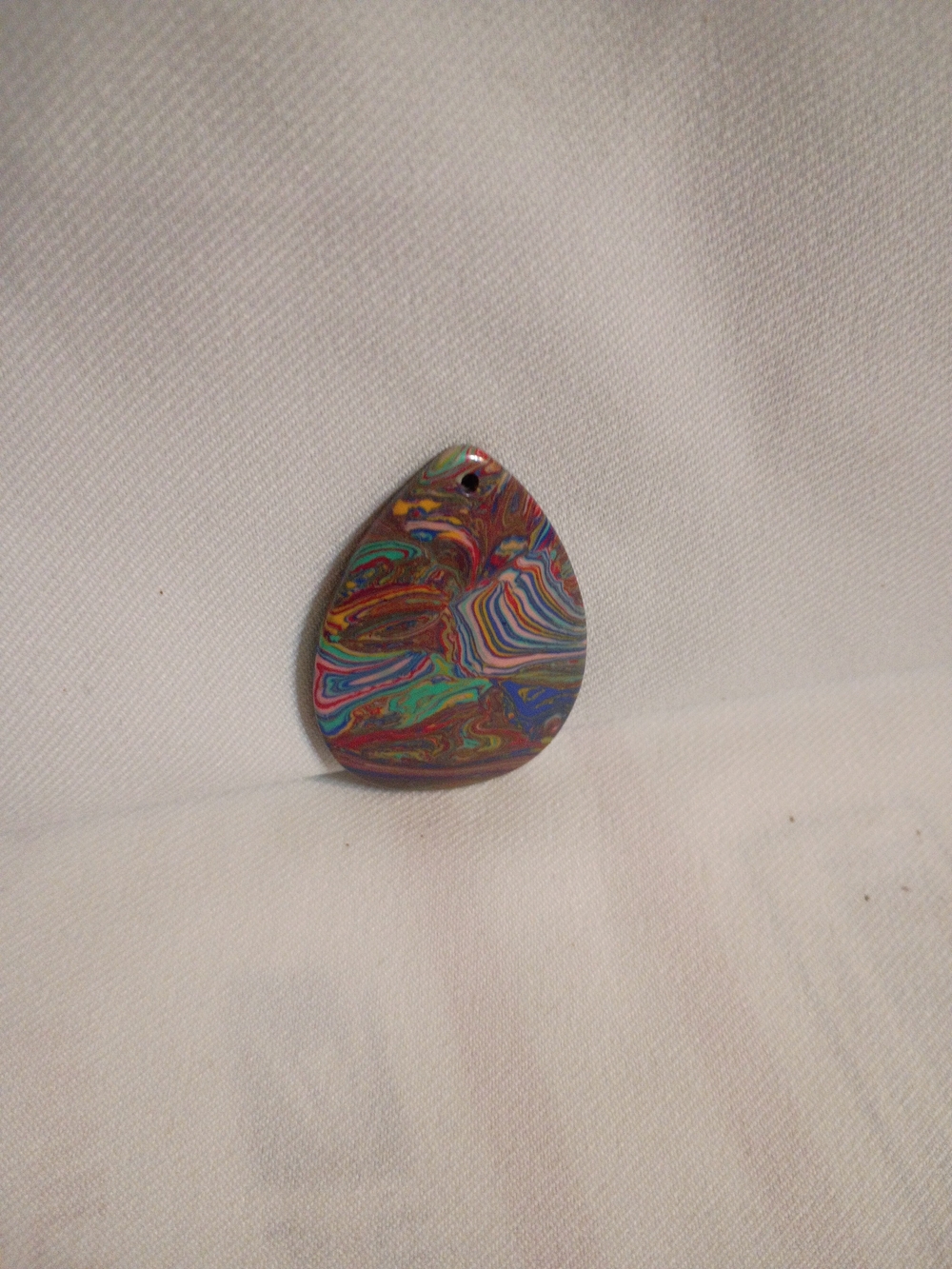 Multicolor Swirled Teardrop Pendant